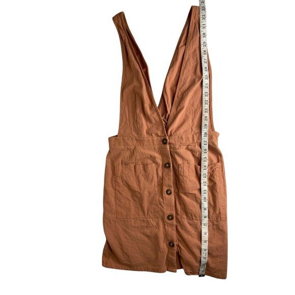 Sienna Sky Womens Apricot Button-Front Deep V-Neck Midi Dress Size M - Picture 7 of 7